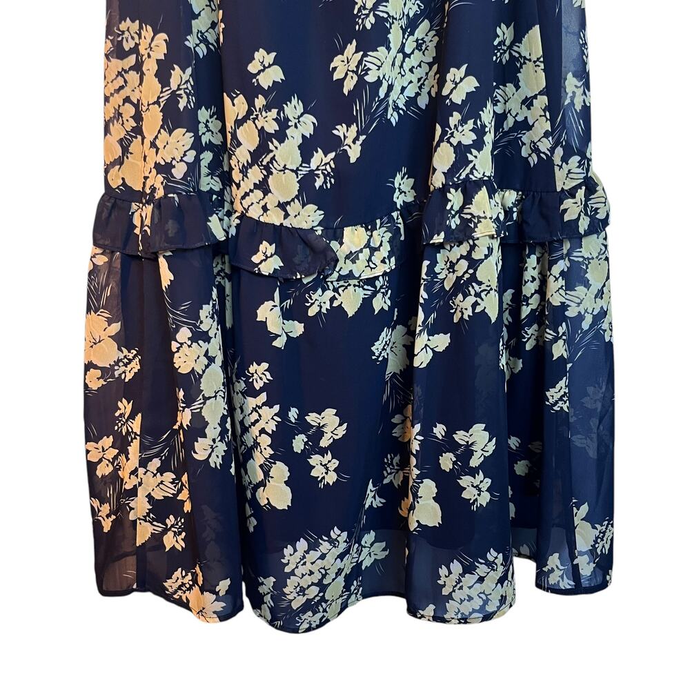 o.p.t. Floral Midi Dress in Navy and Yellow - Picture 11 of 13